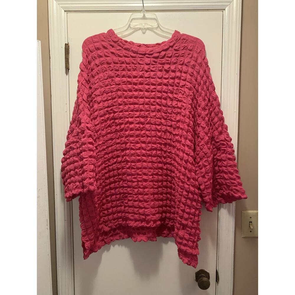 Boutique Hot Pink Puffer Shirt XL